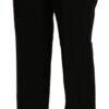 Elegant High Waist Straight Black Pants