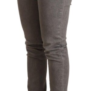 Chic Gray Low Waist Skinny Cotton Jeans