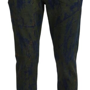 Chic Slim-Fit Denim Jeans in Green Wash