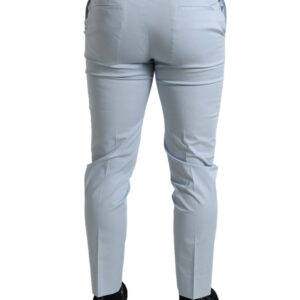 Sky Blue Cotton Stretch Skinny Pants