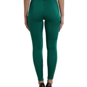 Green High Waist Designer Leggings