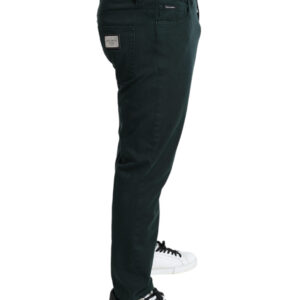 Elegant Green Skinny Cotton Jeans