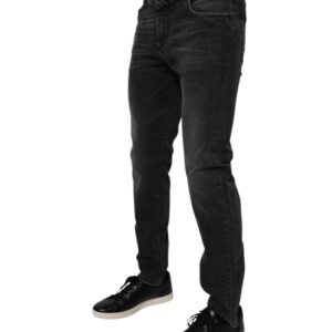 Black Cotton Stretch Skinny Men Denim Jeans