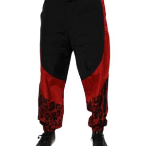 Black Red Leopard Jogger Sweatpants Pants