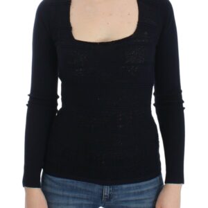 Chic Blue Wool Blend Sweater