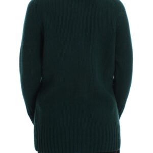 Elegant Green Cashmere Cardigan Sweater