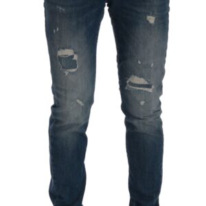 Svelte Italian Denim - Slim Fit Blue Jeans