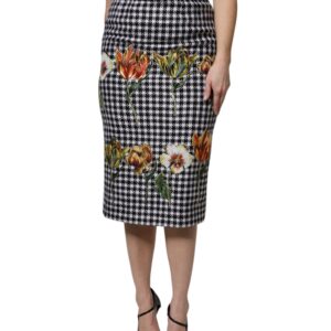 Multicolor Floral Print High Waist Pencil Cut Skirt