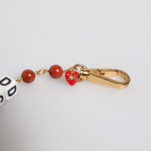 Multicolor Gold Tone Brass Chain DG Logo Dice Bracelet