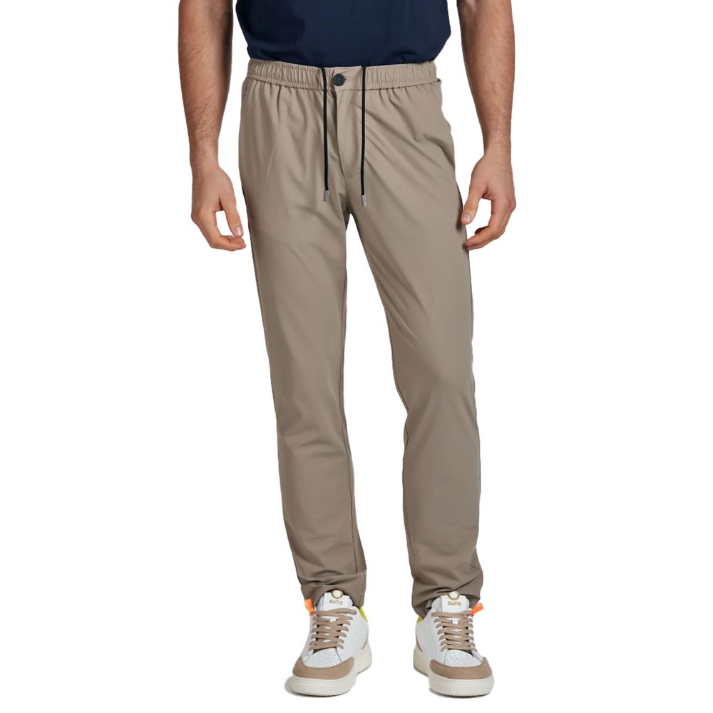 Beige Nylon Jeans & Pant