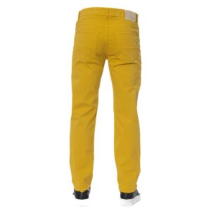 Yellow Cotton Men Pant