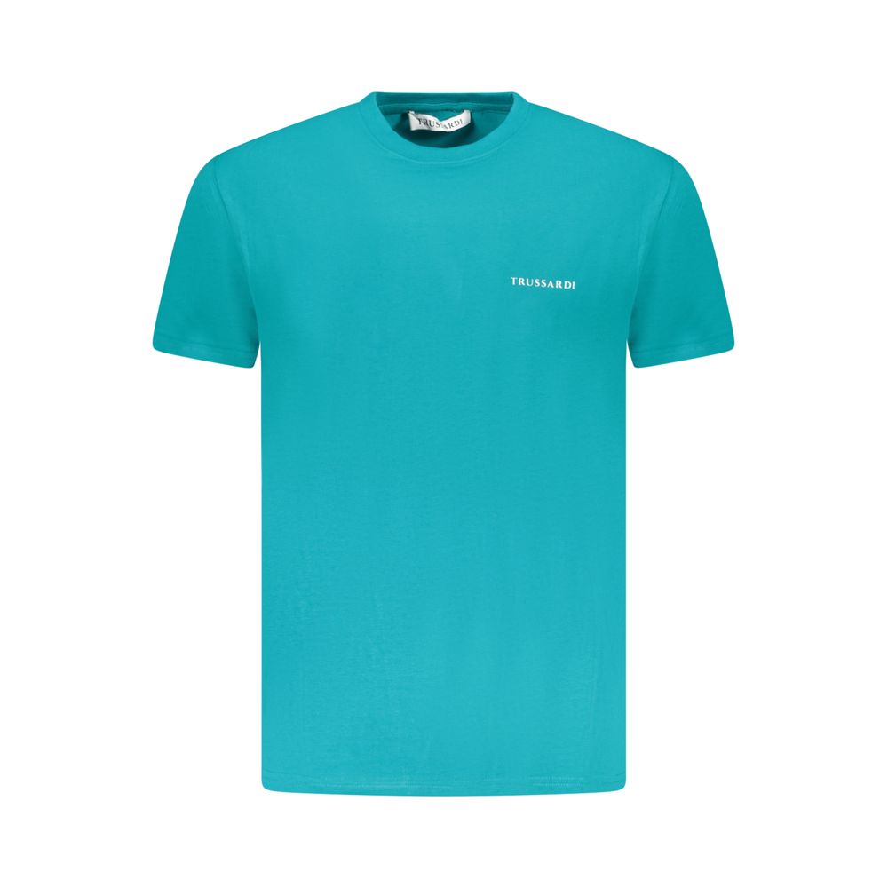Light Blue Cotton Men T-Shirt