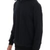 Elegant Black Cotton Hooded Sweater