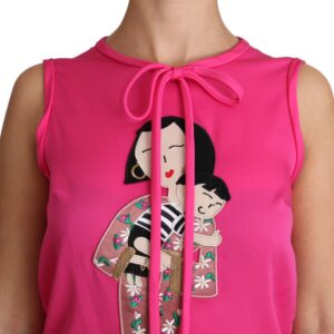 Elegant Pink Silk Family Tank Top Shirt