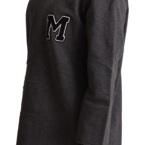 Chic Gray Embroidered Cotton Sweater