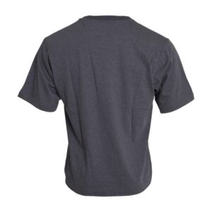 Gray Cotton Round Neck Short Sleeve T-shirt