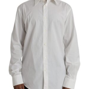 White Cotton Dress Slim Fit GOLD Shirt