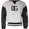 Black White Stripes Logo Sweatshirt Sweater