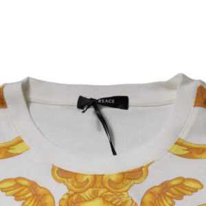 White Medusa Print Cotton Crew Neck T-shirt