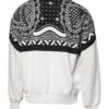 White Black Printed Cotton Sweatshirt Sweater