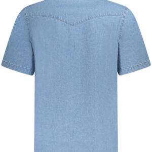 WRANGLER CAMICIA MANICHE CORTE UOMO AZZURRO