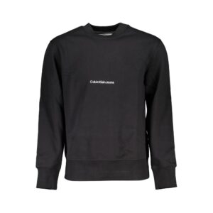 Sleek Black Crew Neck Fleece Sweatshirt