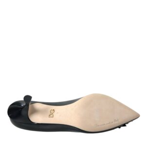 Black Leather BOOM Patch Heels Pumps Shoes