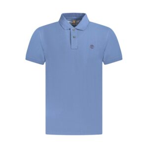Blue Cotton Men Polo Shirt
